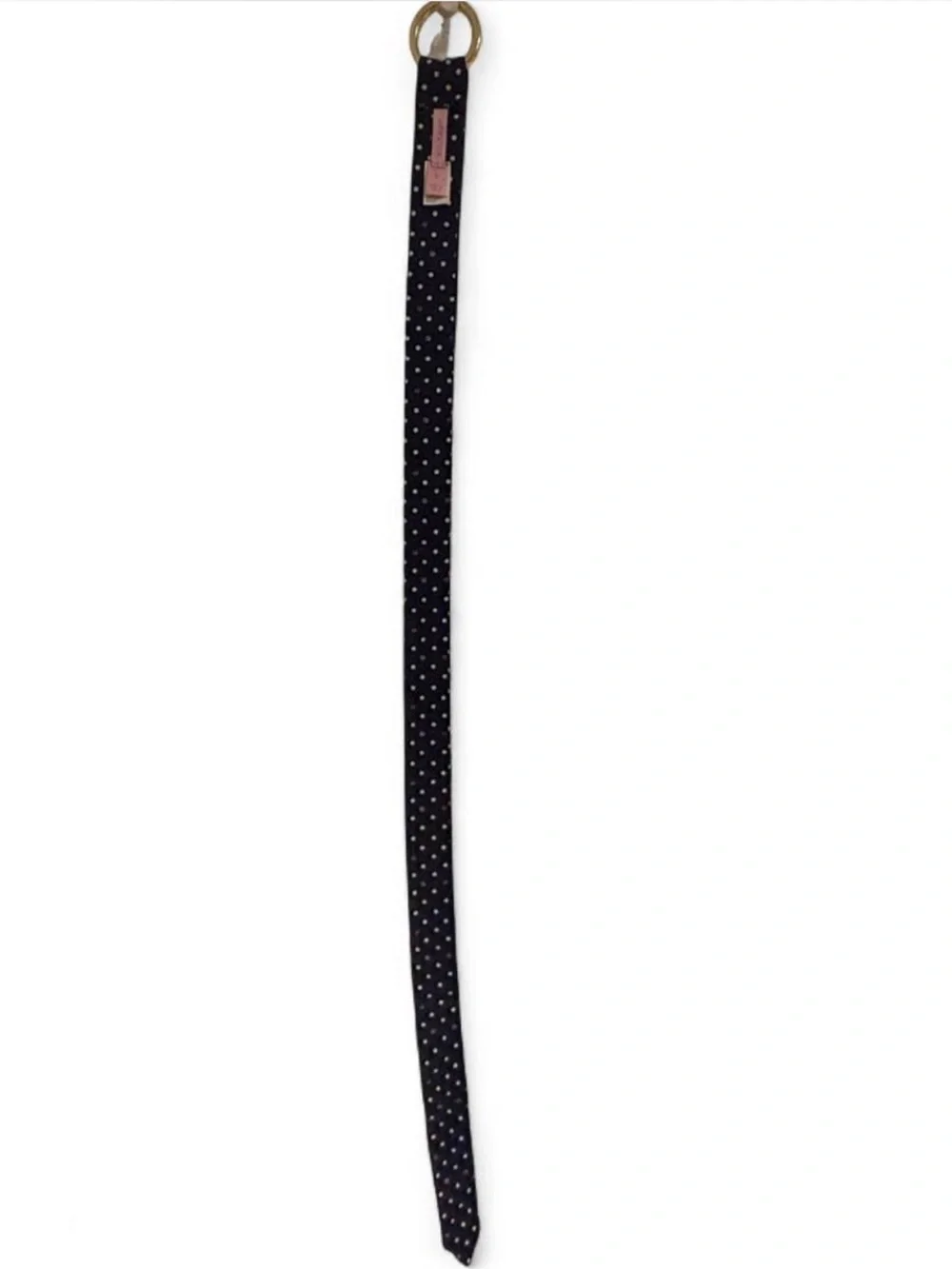 Lilly Pulitzer Navy Polka Dot Fabric Belt with Gold Ring